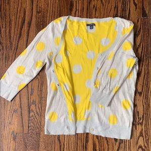 Grey/yellow American Eagle sweater with polka dots